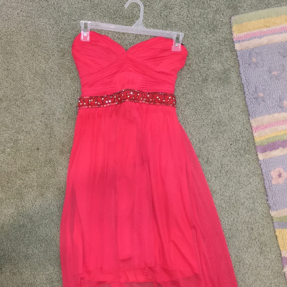 Coral high/low dress. Only wore once.